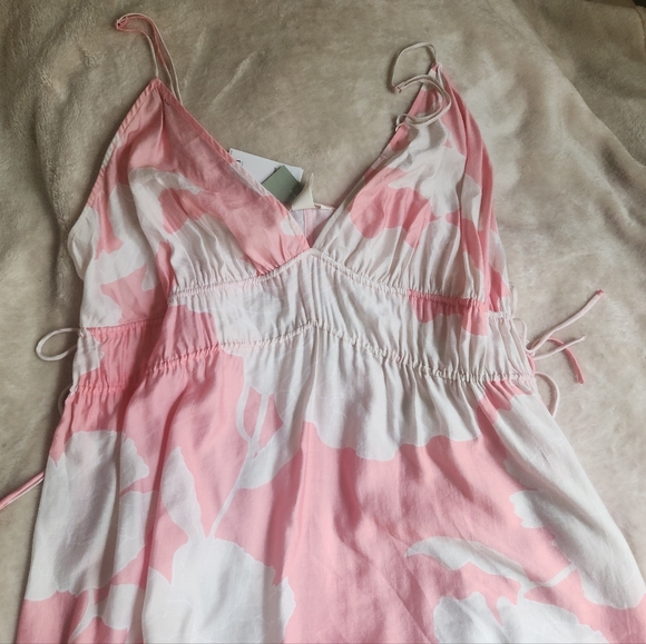 H&M Drawstrings Maxi Dress Floral Light Pink XXL, XL BNWT - Picture 9 of 15
